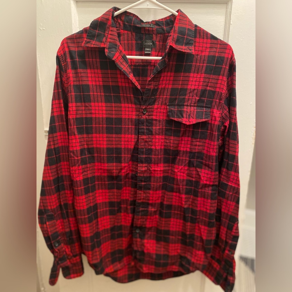 Black & Red Flannel Button Down